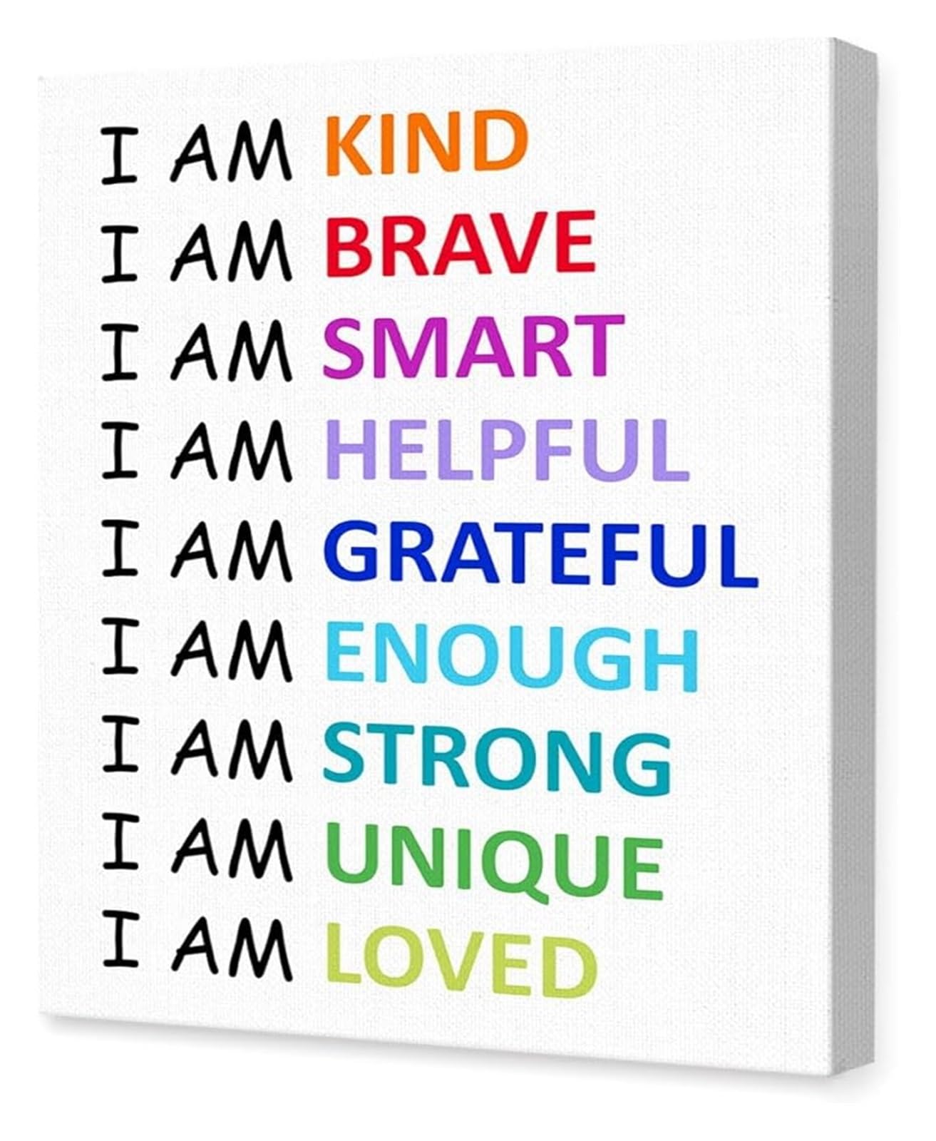 VWWJCCRO I Am Kind Brave Affirmations Poster for Wall Decor Classroom(Framed,12x18inch(30x45cm))