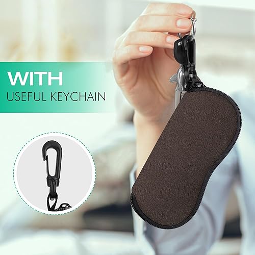 Miniatura 216 de MoKo - Estuche suave, ultra ligero, de neopreno, para lentes de sol, con cremallera y clip para cinturón