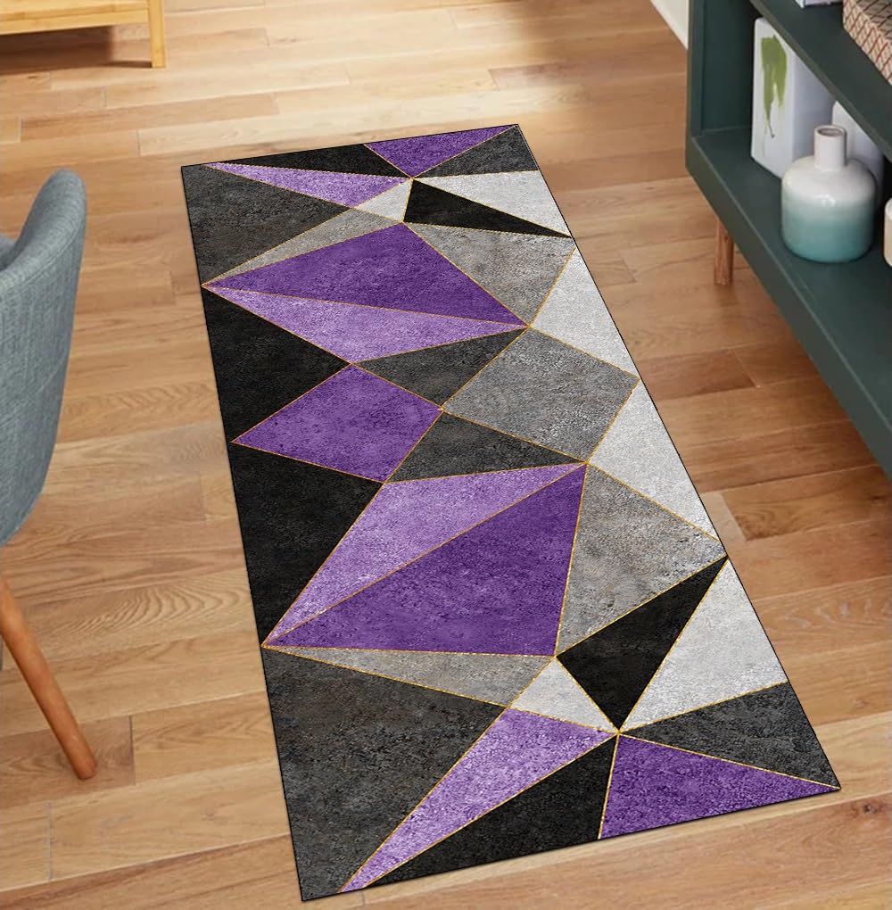 Alfombra antideslizante morada de 90x160 cm para solucionar resbalones en pasillos largos