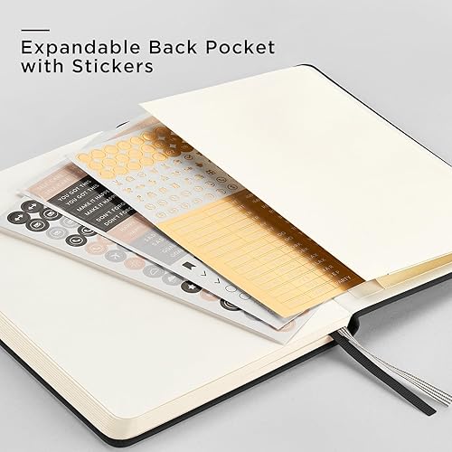 Miniatura 6 de &And Per Se - Cuaderno de puntos (10 unidades), diario de tamaño A5 de tapa dura, 160 páginas, papel grueso de 100 GSM, 3 hojas de calcomanías