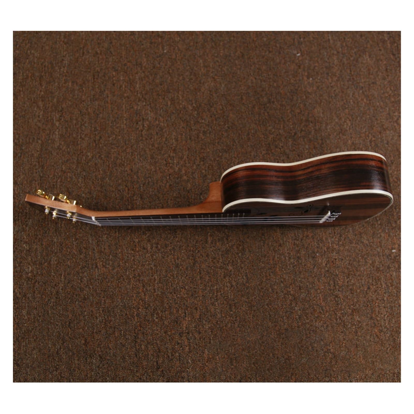 24-calowy Drewniany Ukulele Z Hebanu, Specjalny Otwór Dźwiękowy, 4-strunowy Ukulele, Mały Instrument Gitarowy Zestaw Startowy do Ukulele