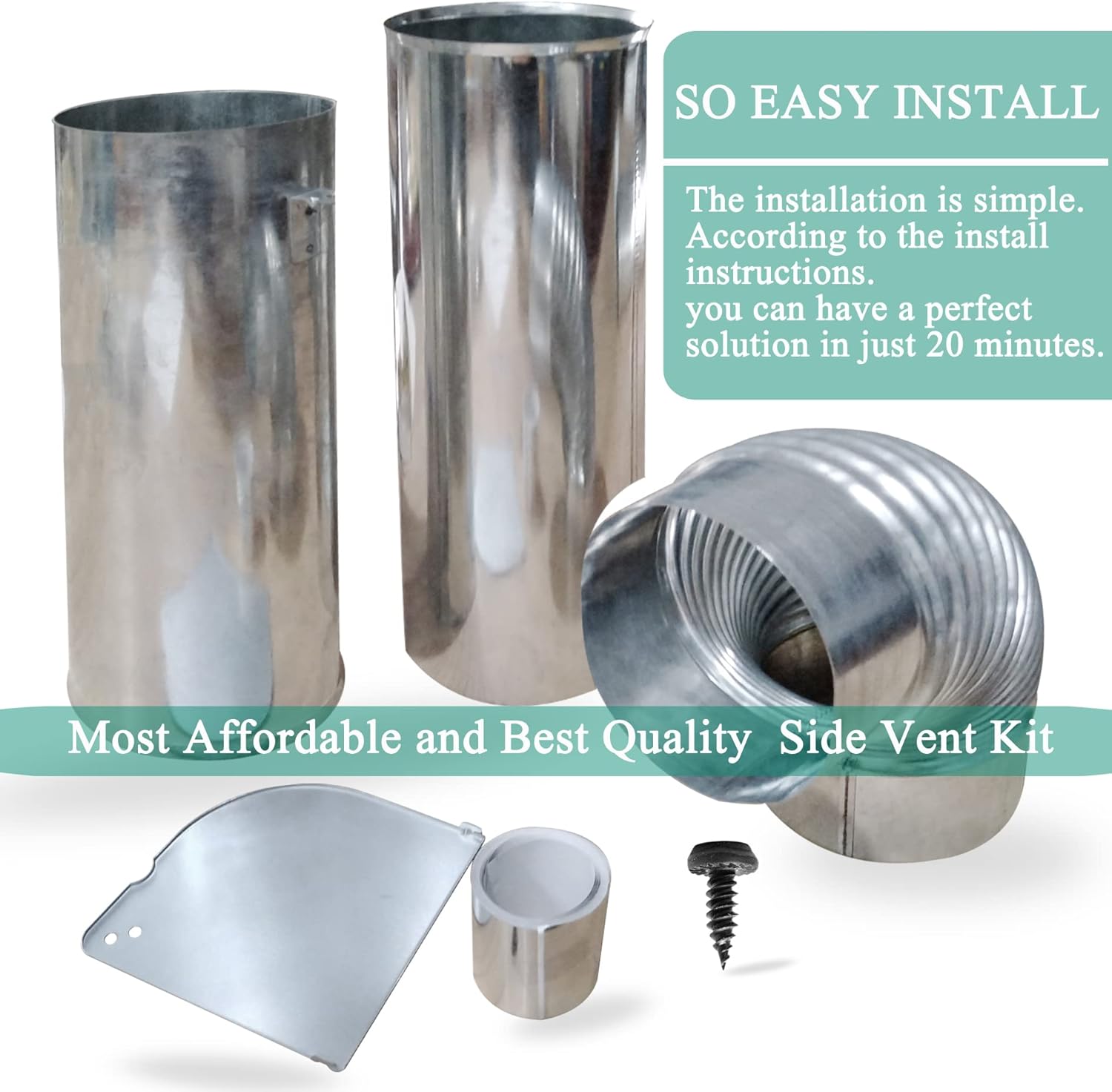 383EEL9001L Side Vent Kit Universal for LG Dryer, Venting Kit Assembly Compatible with Kenmore/sears Exhaust Out Either Side or Bottom, Replacement Part AP5672784 Replace 2400642, PS7784989