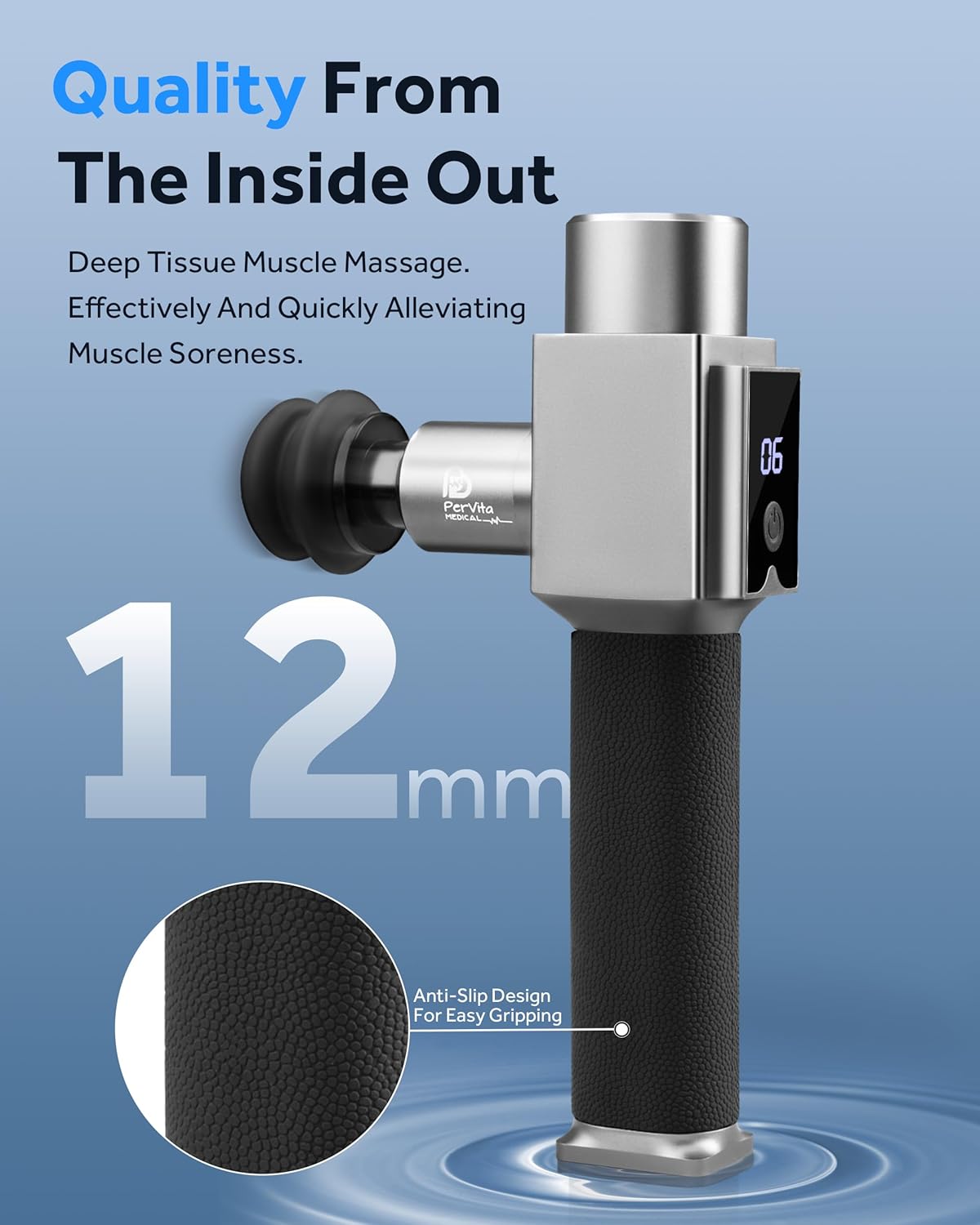 Massage Gun Deep Tissue Massager, Professional Percussion Massage Gun for Muscle Pain Relief, Powerful Quiet Handheld Electric Massager for Neck Shoulder Back, Up to 3200RPM, PMP30 - Image 3