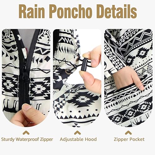 Miniatura 4 de Anyoo Poncho de lluvia impermeable ligero reutilizable senderismo chaqueta con capucha para actividades al aire libre