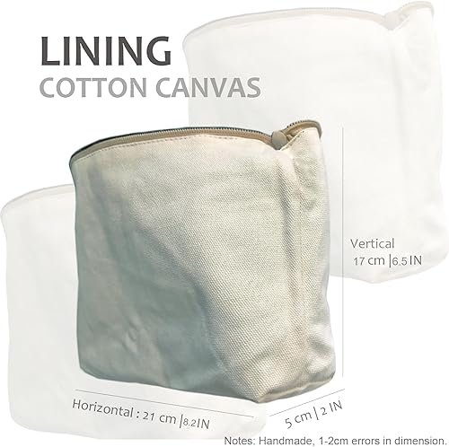 Miniatura 10 de Bolsa de maquillaje estética, bolsa de viaje con cremallera, forro de lona, organizador de bolso, 001 rosas suaves de algodón brumoso, Bolsa de