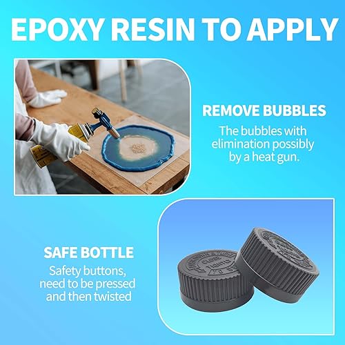 Miniatura 5 de Kit de resina epoxi, resina epoxi de 68 onzas, transparente, no amarillea, sin burbujas, autonivelante para moldes de bricolaje, joyería de madera,