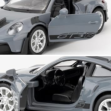 1/36 Porsche 911 GT3 RS Car Models, Collectible Diecast Pull Back Vehicles Toy Car, Birthday Gifts for Boys Girls (Gray)