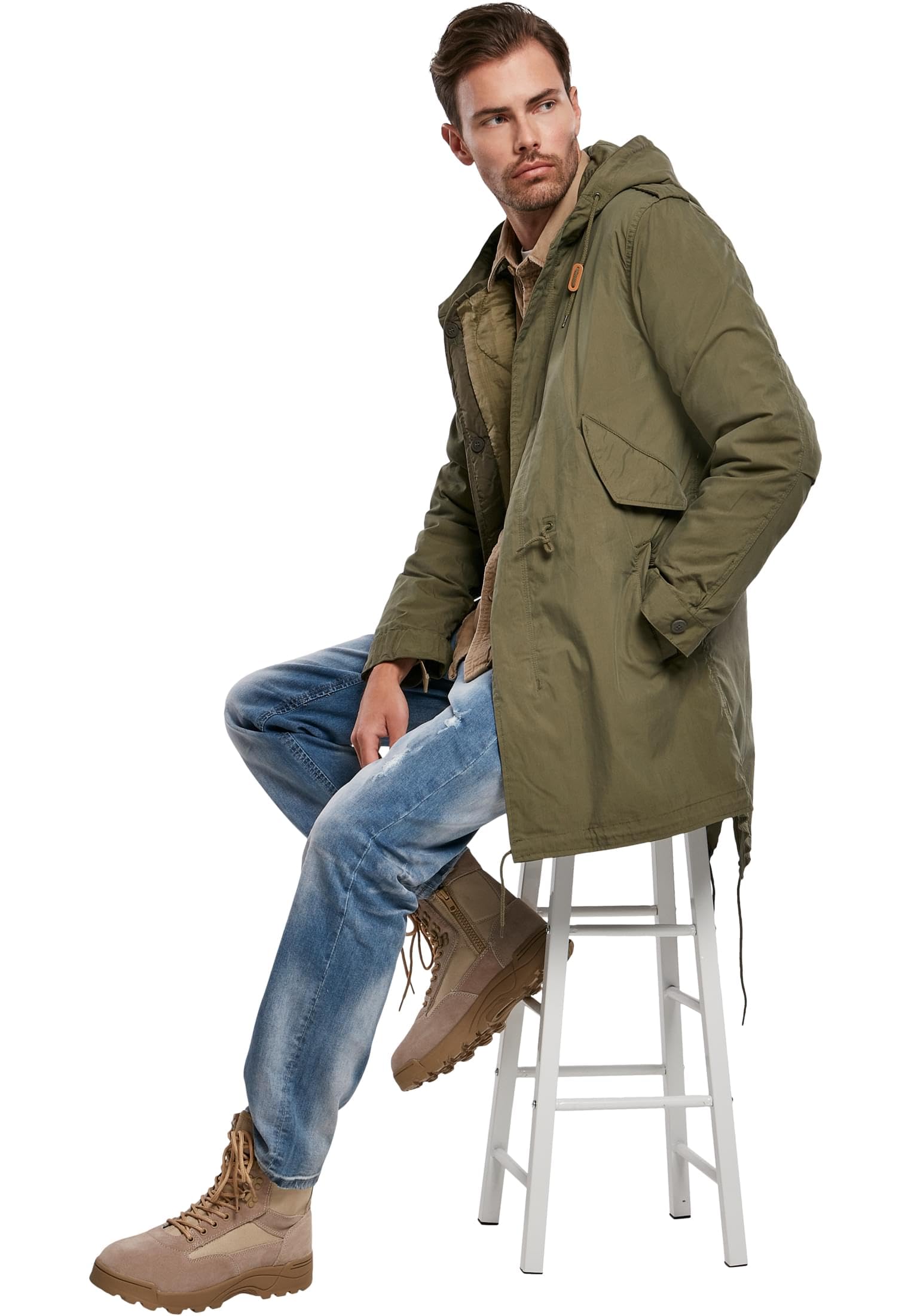 Brandit M51 Parka Hombre Parka Aceituna 73% algodón, 27% nilon