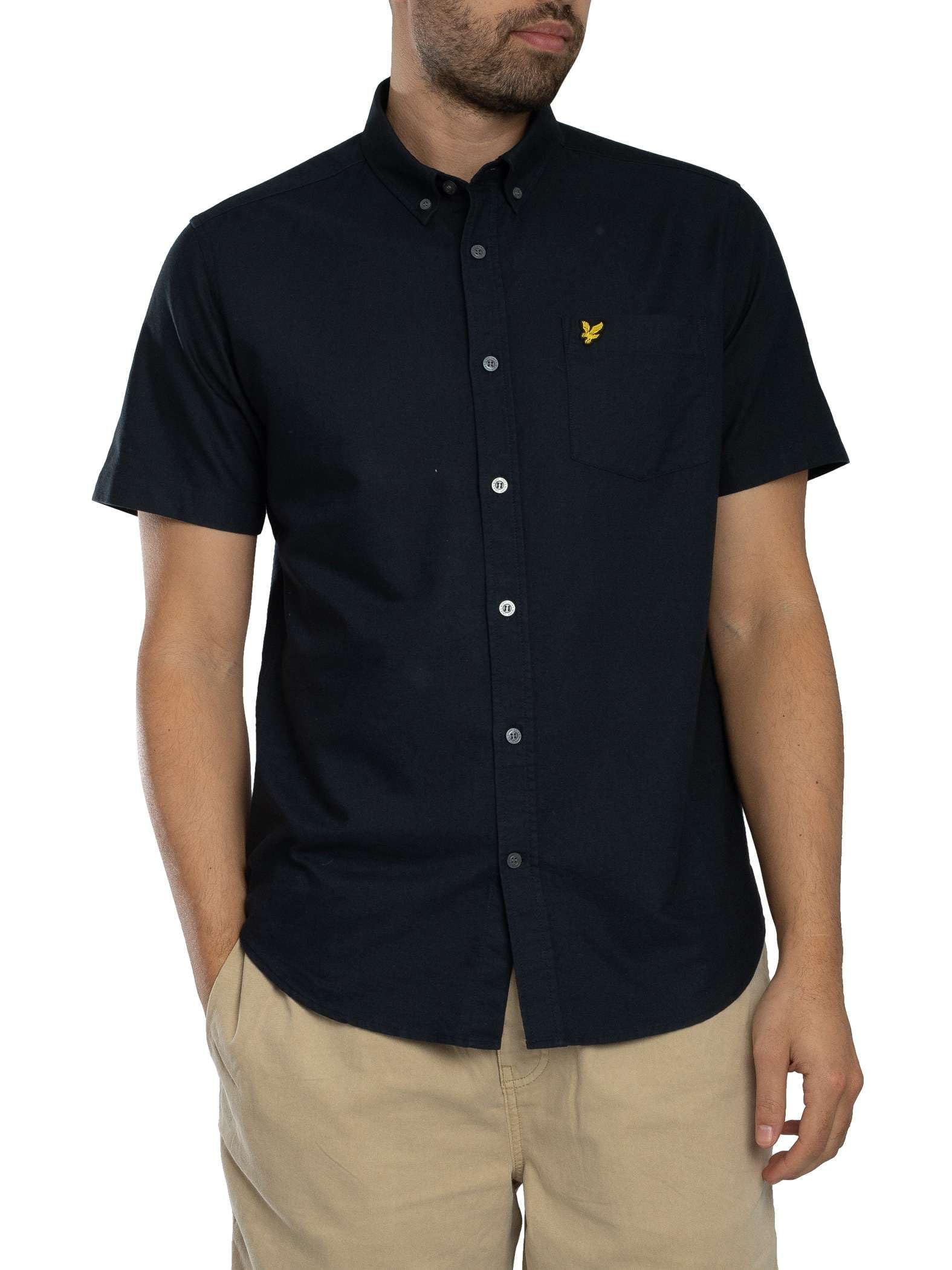 Lyle & Scott Bleu Short-Sleeve Oxford Shirt