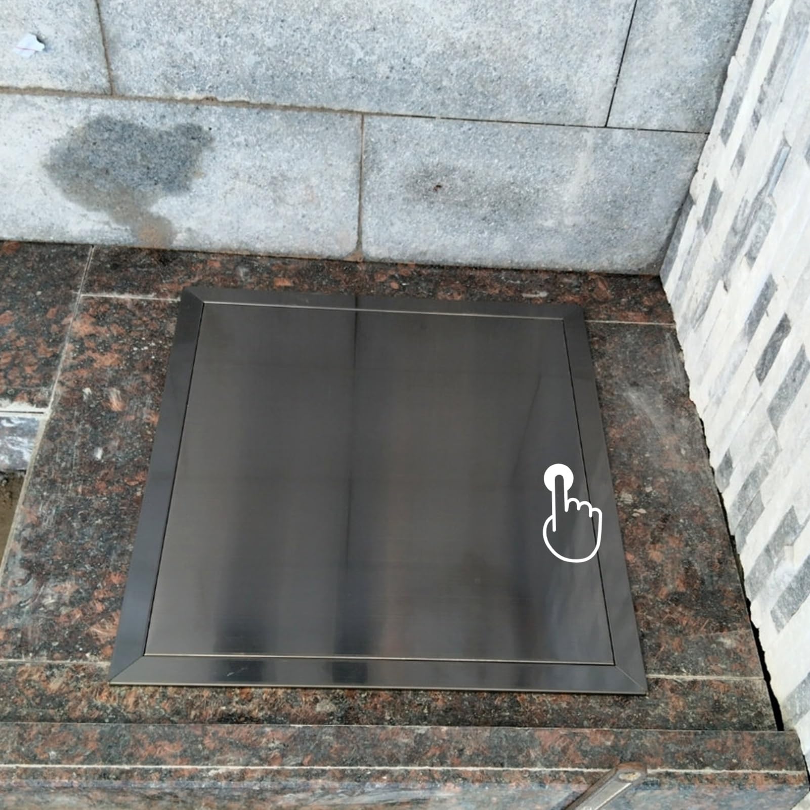 Blazea Stainless Steel Floor Access Panel Push-to-Open, HVAC Duct Inspection Door Loft Hatch, Meter Box/Plumbing Service Door Conceal Wiring(40x40cm)