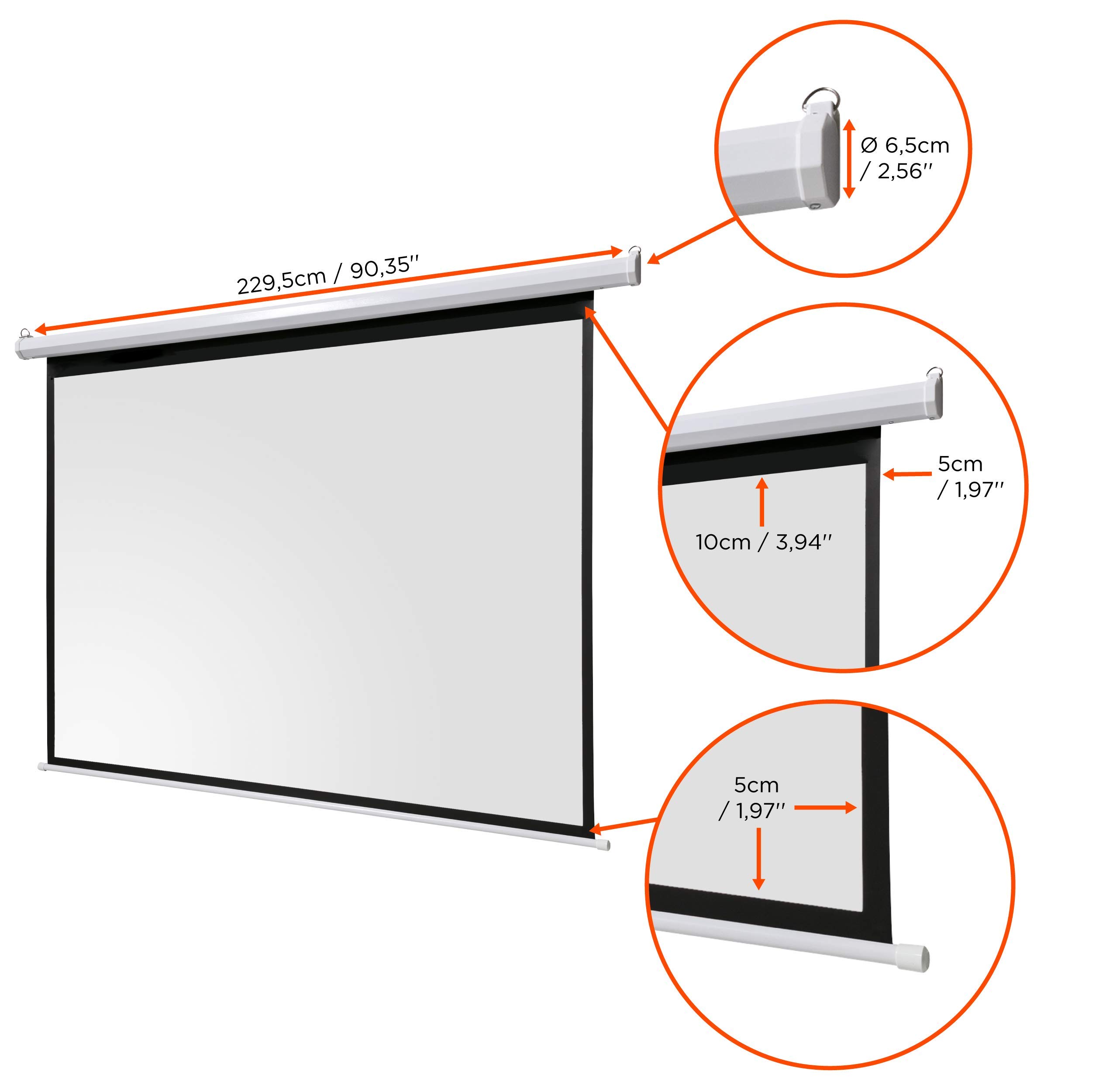 Celexon ivolum Motorleinwand 200 x 150cm,Heimkino-Leinwand