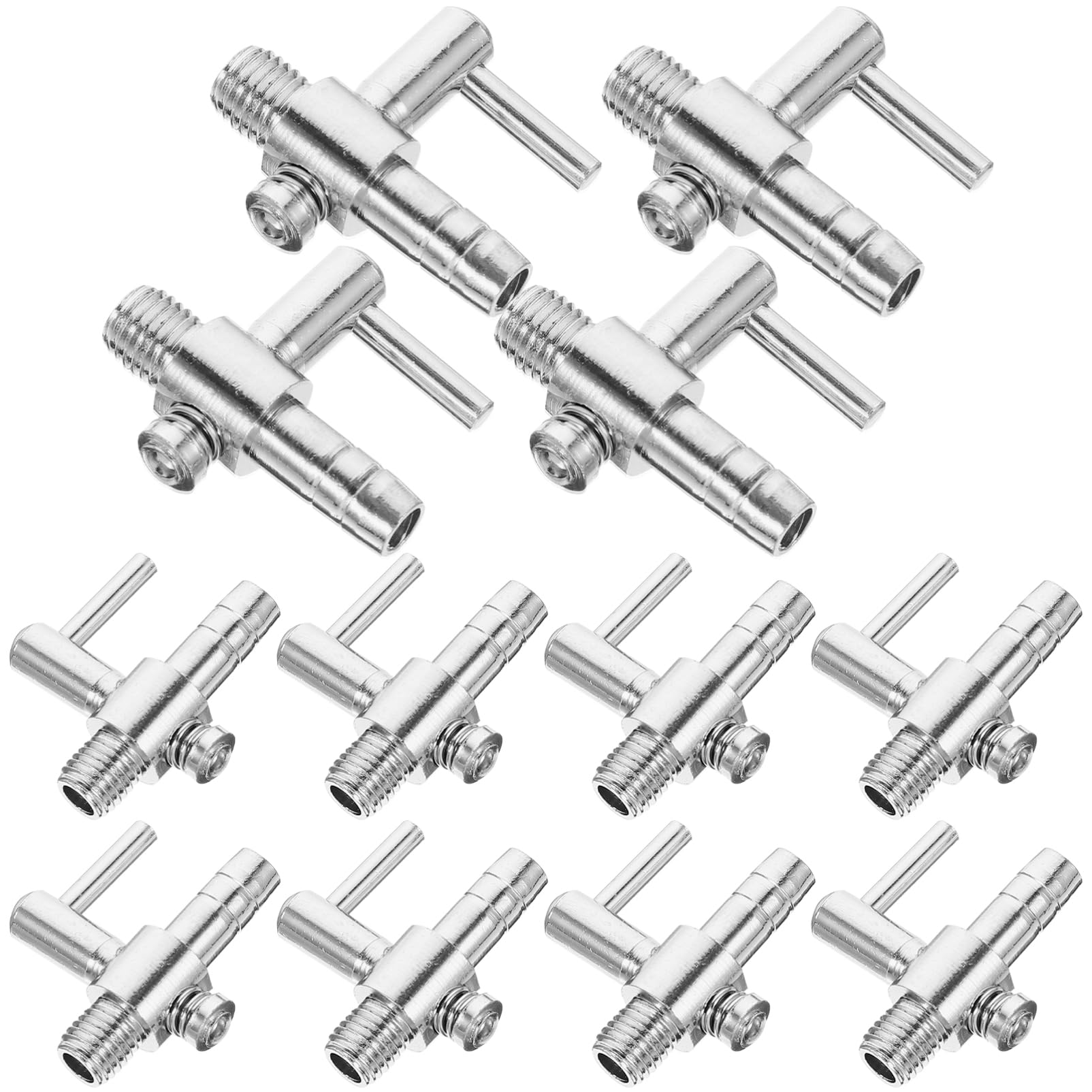 30 Stück Verteiler aus Edelstahl für Aquariumpumpen mit Durchflussregler Einfache Bedienung Geeignet für Fish Tank Aeration Silberfarbene Anschlüsse