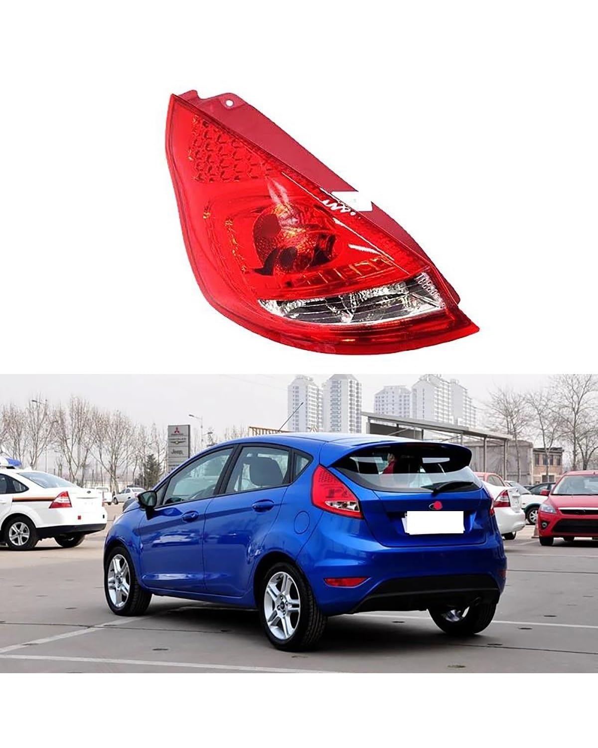 Auto Fanalino Per Ford Fiesta Hatchback 2009-2012 Accessori Auto Gruppo Fanale Posteriore Luci Freni Retromarcia Indicatori Direzione Lampada LED Fanale Posteriore(Sinistra)