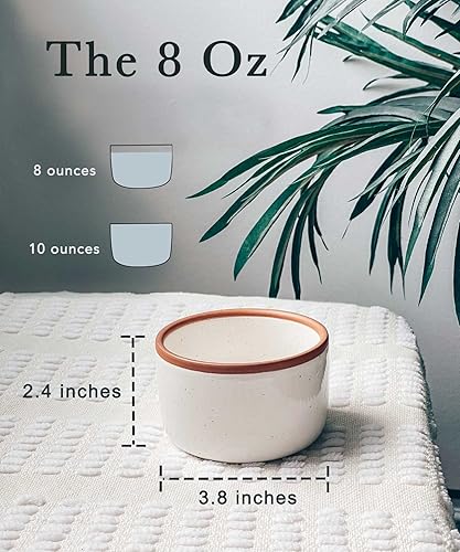 Miniatura 15 de Mora - Juego de 6 moldes de cerámica, 6 onzas, platos pequeños para horno, aptos para horno, para pudín personal, crema brulee, souffle, salsa