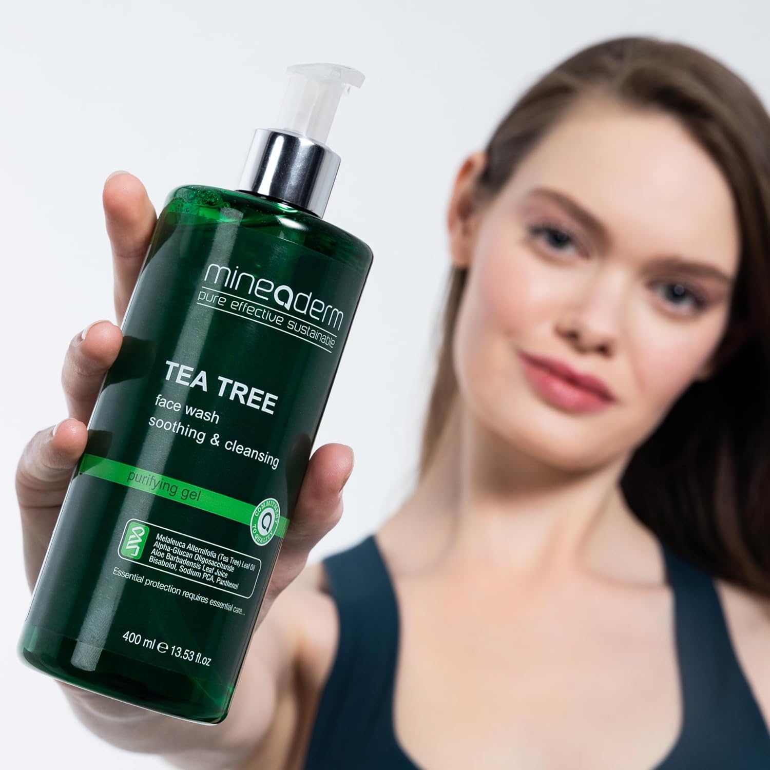 Tea Tree Face Wash for Acne-Prone & Oily Skin – Purifying Facial Cleanser with Aloe Vera, Panthenol & Bisabolol – Gentle Daily Gel Cleanser – 13.53 fl oz - Image 2