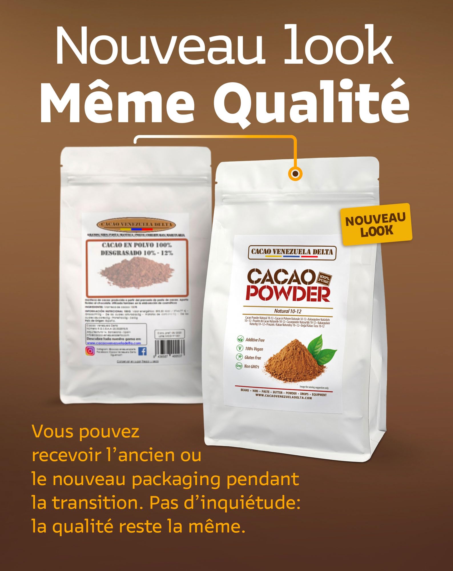 Cacao V Delta Cacao En Poudre Non Sucré 1Kg- Chocolat En Poudre Sans Additifs Idéal Pour Desserts Et Chocolats Riche En Antioxydants Et Acides Essentiels Végétalien, Keto, Paleo, Sans Gluten