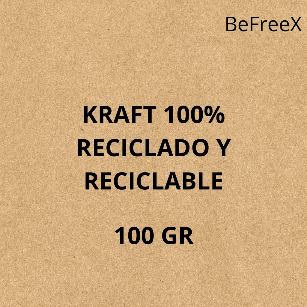 BeFreeX - Bolsas de papel kraft con asa rizada 24×11×32 cm | Pack 200 unidades | Bolsas papel pequeñas para regalo | Resistentes, personalizables y ecológicas