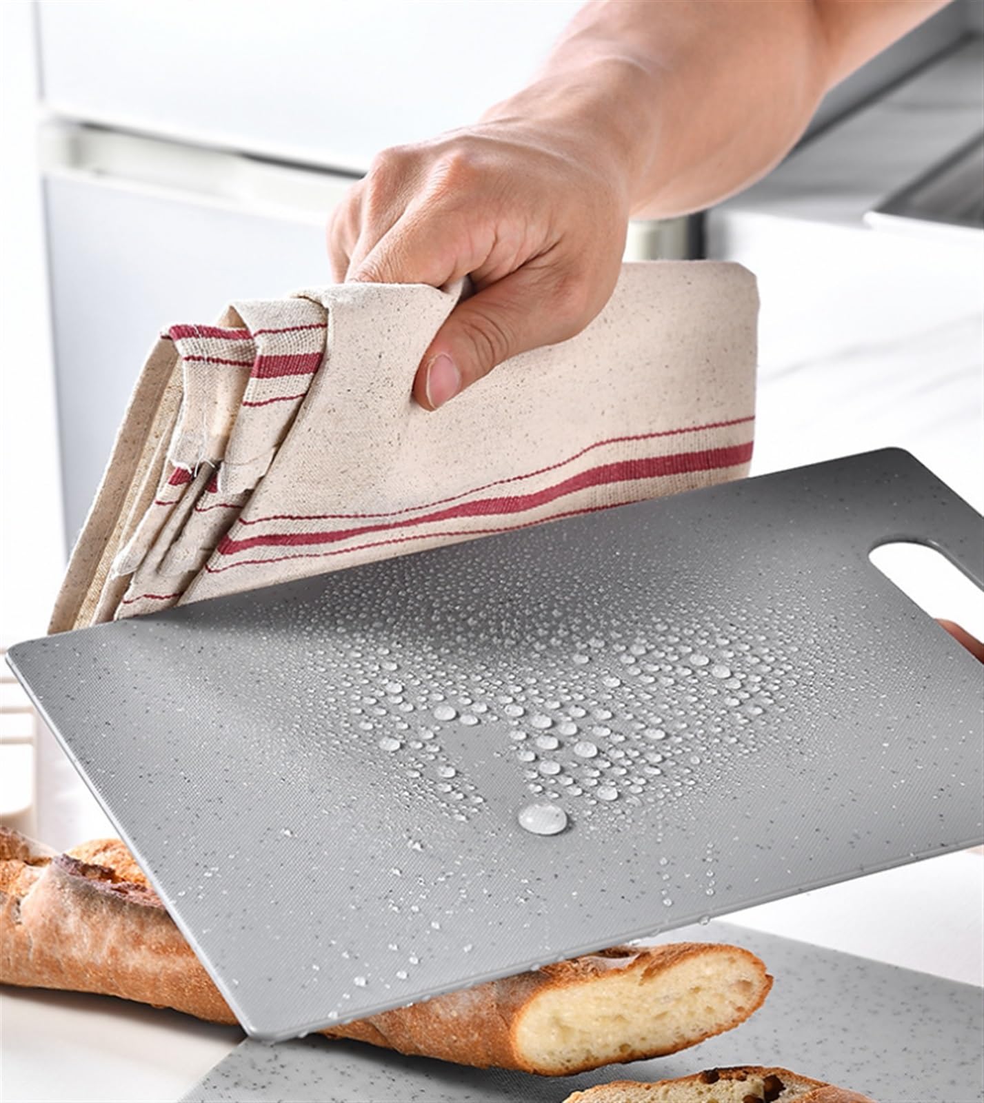 Küche Schneidebretter 4-teiliges Set Mit Ständer, Schneidebretter Für Die Küche, Spülmaschinenfest Für Fleisch, Obst Und Gemüse Schneidebrett