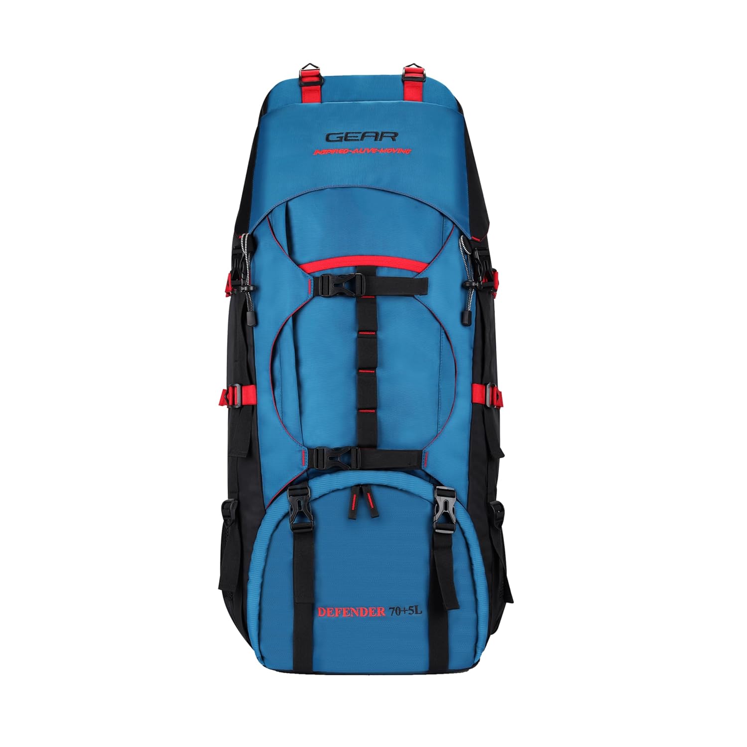 Gear Pioneer Travel 75L Extra Large Water Resistant Rucksack/Travel bag/For Men & Women(Blue – Black)