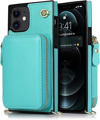 Miniatura 9 de Asuwish Funda de teléfono para iPhone 13 Mini de 5.4 pulgadas con protector de pantalla y soporte para tarjetas con cremallera, soporte de ranura de