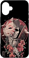 Vista 22 de iPhone 16 Death Messenger Japanese Aesthetics Grim Reaper Kitsune Mask Case