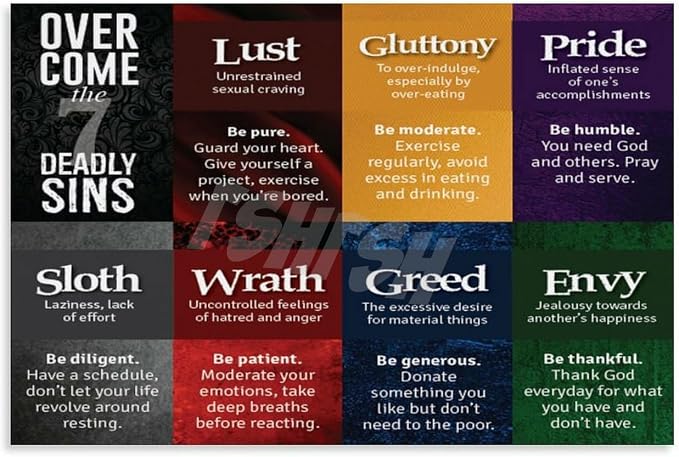 Amazon.com: Seven Deadly Sins And Seven Heavenly Virtues Poster Bible