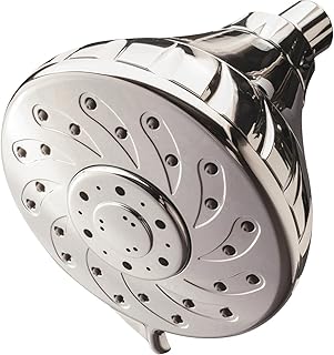 Wall-Mounted Showerhead with Anti-Clog Rubber Spray Nozzles, 1.2 GPM, 140 GALLONS/6 Months - Chrome
