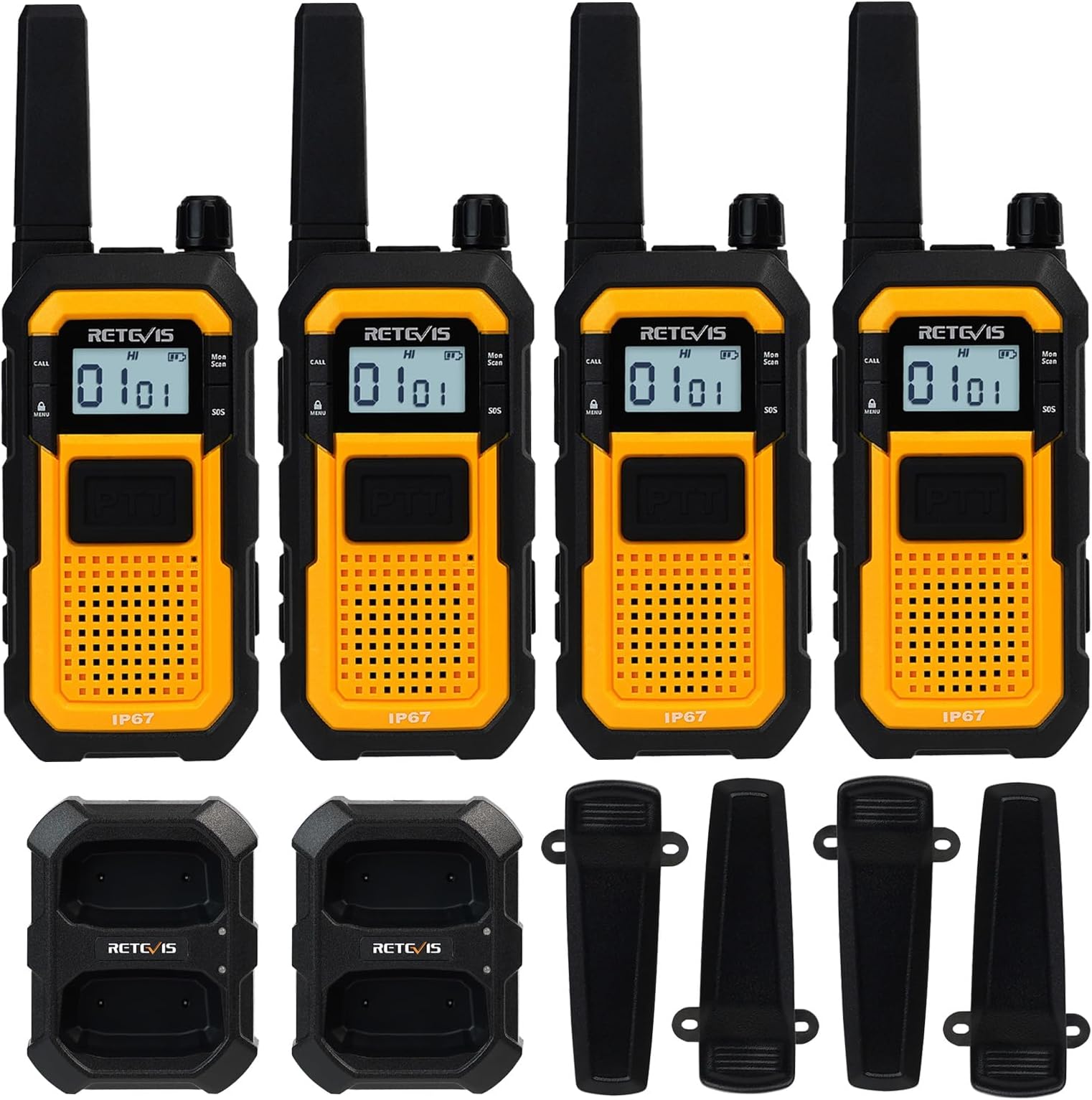Retevis RB648 Heavy Duty Walkie Talkie, IP67 Waterproof Two Way Radio
