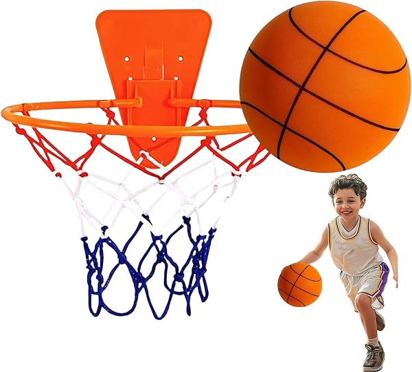 Pallacanestro Silenzioso Palla Da Basket Silenziosa, Palla Da Interno Silenziosa Con Cesto, Pallacanestro Silenzioso Per Interni Ed Esterni, Pallone Da Allenamento Indoor Bambini - 1
