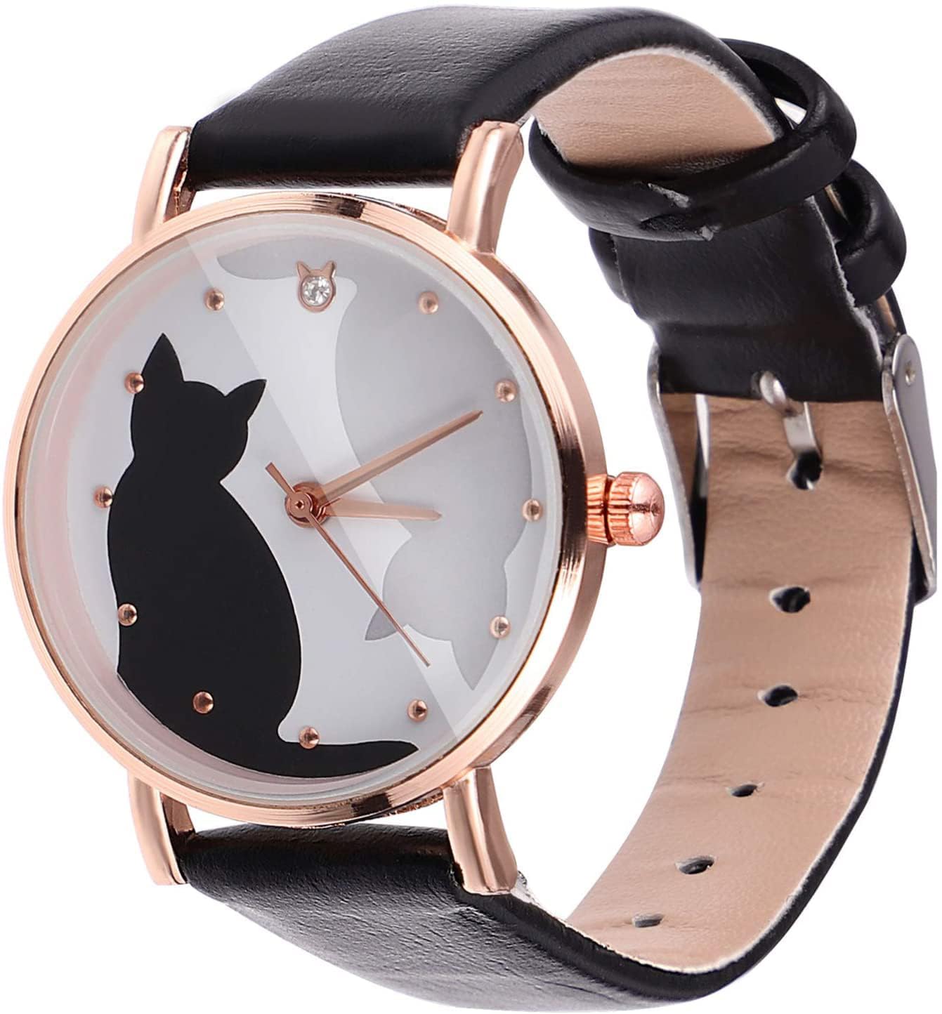 Women's Watches, Cute Cartoon Cat Wrist Watches Girls, Simple Harajuku Style Belt Quartz Women's Watch, for Girls Ladies Women Students, Creative Quartz Wristwatches Woman Bracelet