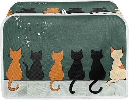 Miniatura 153 de Funda para horno con estampado de galaxia, protector de máquina de pan de cocina, cubierta para tostadora de 2 rebanadas de gato lunar para el Gato