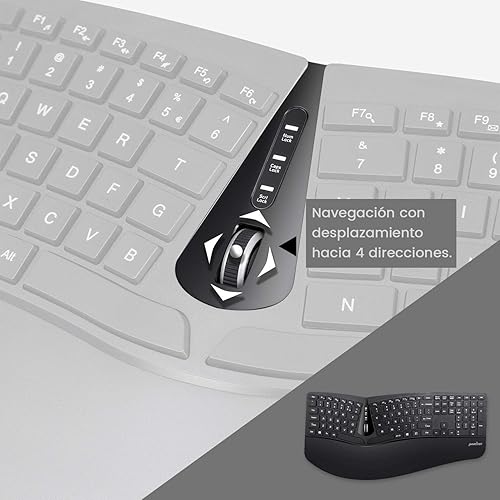 Miniatura 6 de Perixx PERIDUO-605 ES, Pack de Teclado Ergonómico Inalámbrico - separación de teclas y Ratón Vertical con reposa muñeca y Teclas de Membrana Perfil