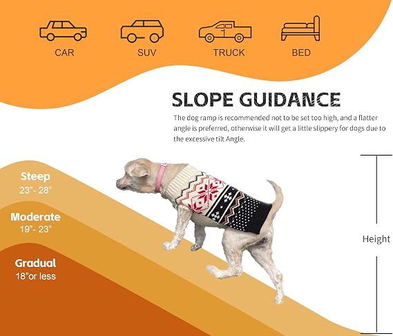 PawStep 50893 Pet Ramp with Soft Traction Lightweight Portable Dog & Cat Ramp for Beds, Couches, Cars & SUVs, Non-Slip Surface for Senior & Small Pets