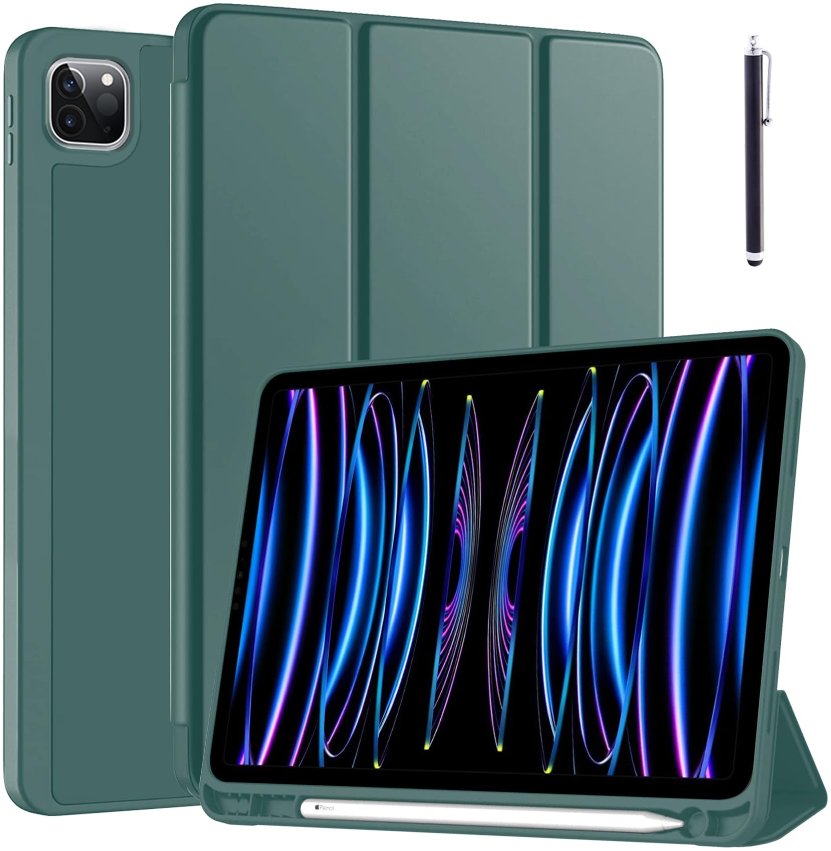 Robustrion Flip Stand Case Cover for iPad Pro 11 inch Case 3rd Gen / 4th Gen 2022 M1 [Auto Sleep Wake] with Pencil Holder - Dark Green (B0BH3SFVRX) Amazon Price History, Amazon Price Tracker