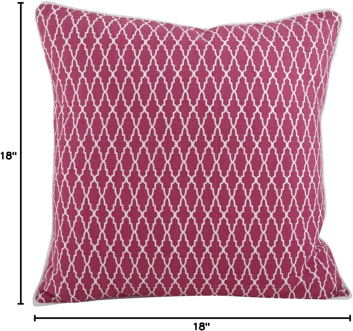 SARO LIFESTYLE 1088.FU18S Las Palmas Pillows, 18", Fuchsia
