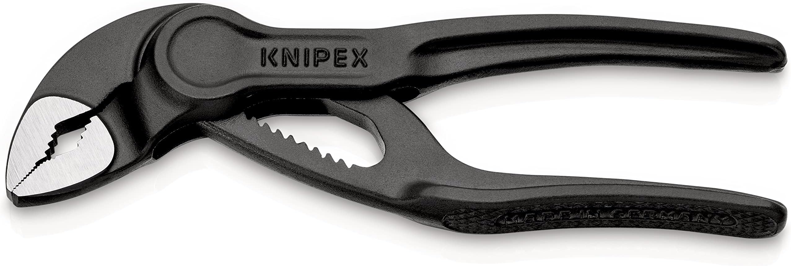 KNIPEX Cobra XS Mini Water Pump Pliers, 100 mm, Nuts to 24 mm, Pipes to 28 mm, Self-Locking, Fine Adjustment by Button Push, Edc, 87 00 100