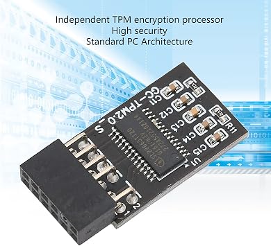 TPM 2.0 Encryption Security Module 12Pin LPC Interface, Remote Card Security Module for Desktop Motherboards, Trusted Platform Module for System Encryption and Data Protection
