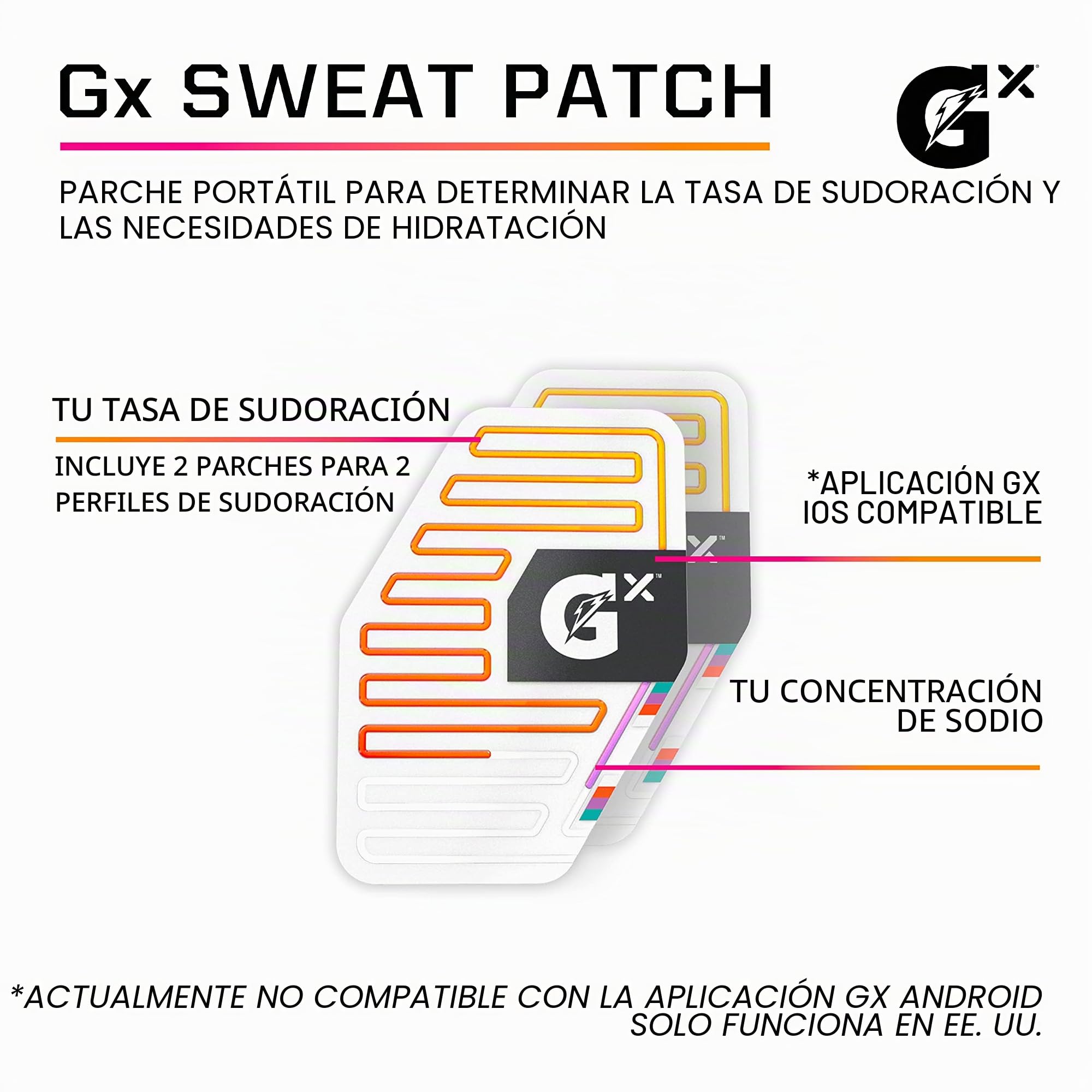 Gatorade, Gx - Parche para el sudor, 2 unidades