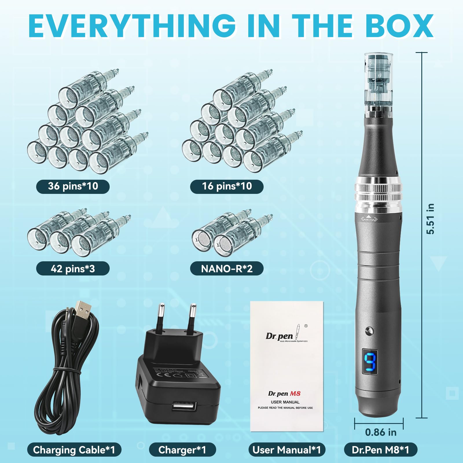 Dr. Pen Microneedle Roller Pen for Home Use - Microneeding Roller Pen for Women Men - Micro Needle Roller Pen for Skin Tools