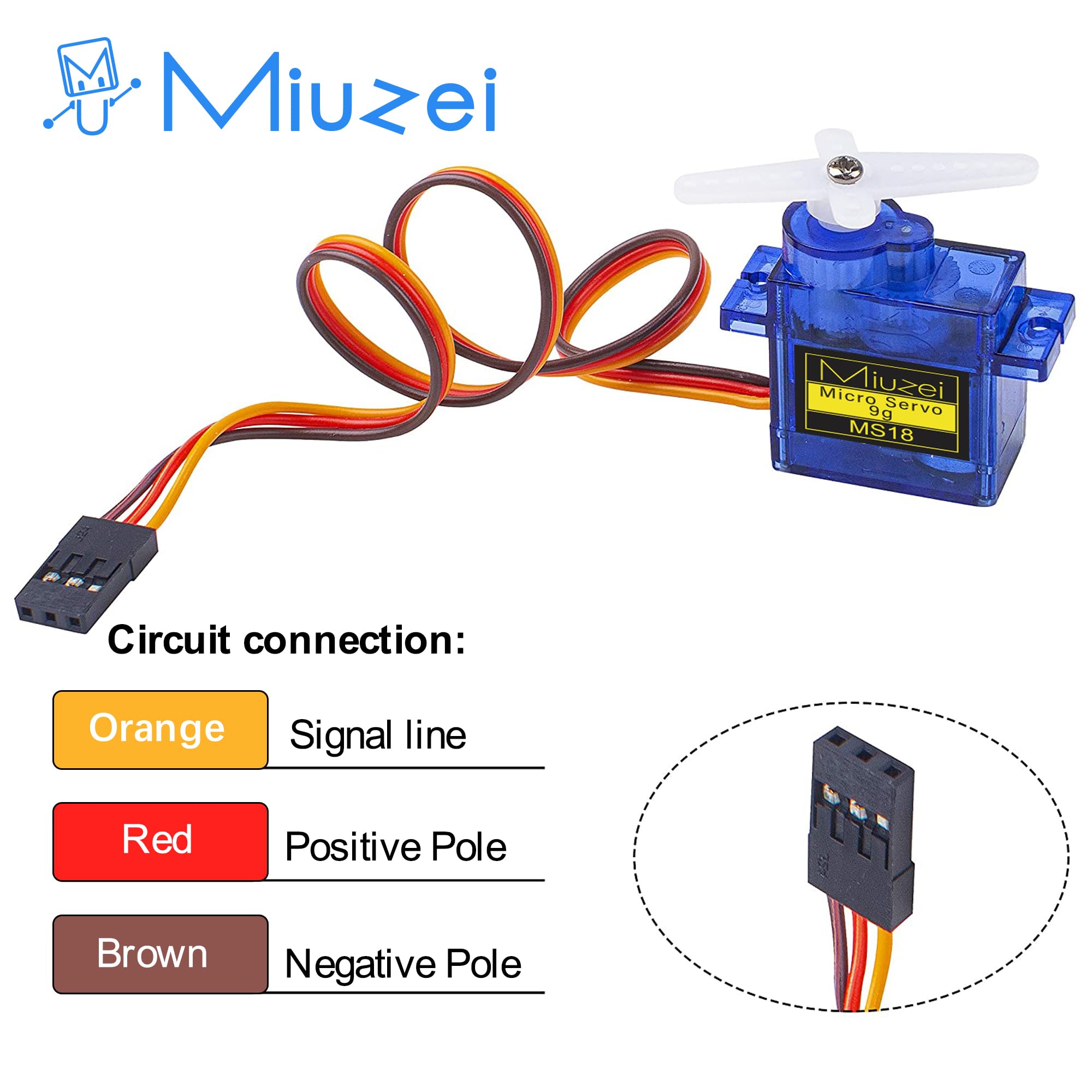 Miuzei Silnik Micro Servo 9G do RC Robot / Hand/Walking Helikopter, łódź, samolot, helikopter, samochód, sterowanie modelarstwem z kablem, mini mikro-silnik, serwa, modelarstwo do Arduino (10 x