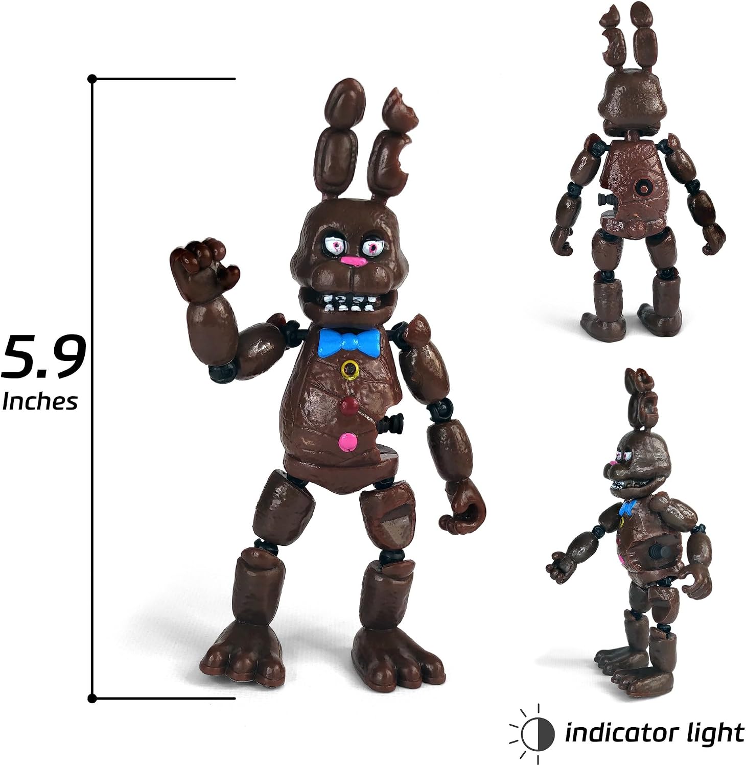Toysvill Inspired by Five Nights at Freddys | Chocolate Collection | Freddy's Action Figures Toys (FNAF) Set of 6 pcs [Rockstar & Chocolate Freddy, Bonnie, Chica, Easter, Freddy Frostbear]