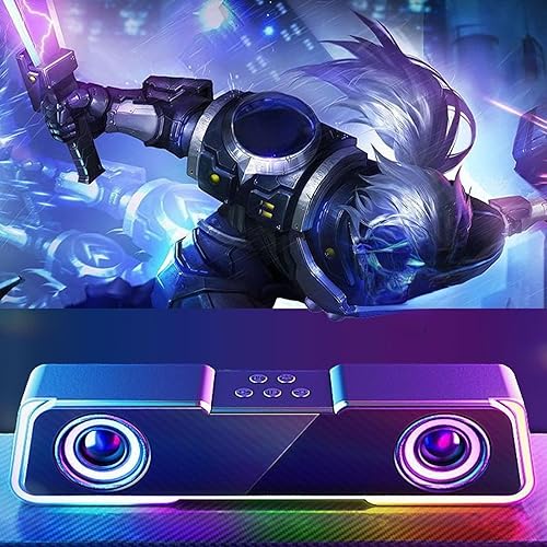 Miniatura 3 de Bluetooth Speaker, Portable Speakers Bluetooth Wireless with Fm Radio Colorful Light, Strip Long Sound Speaker HiFi Surround Sound Subwoofer, Double