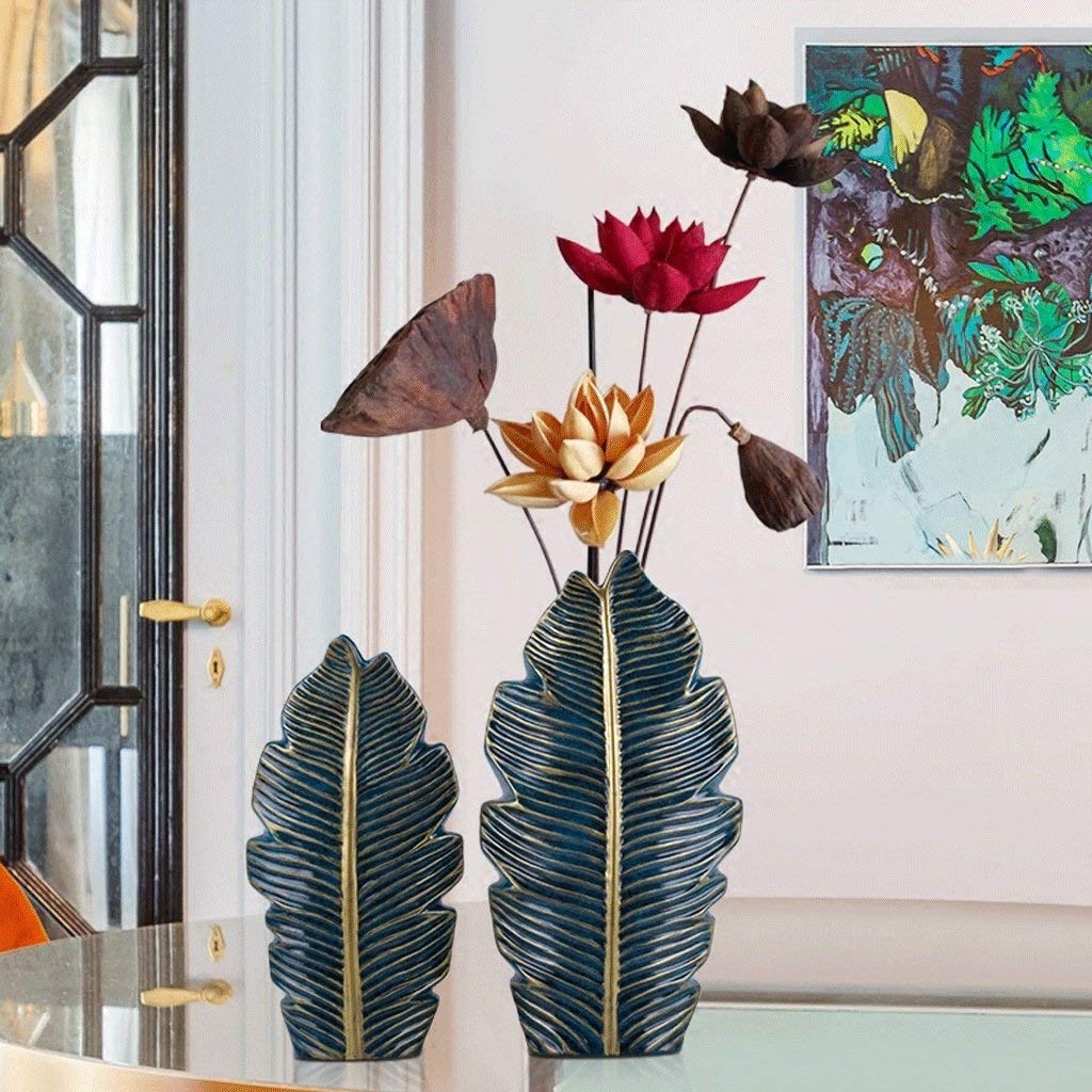 HegZA Adorno Mueble, Florero Escultura de Resina Adornos Decoración Sala de Entrada Gabinete de TV Modelo Decoraciones de habitación Adornos artesanales