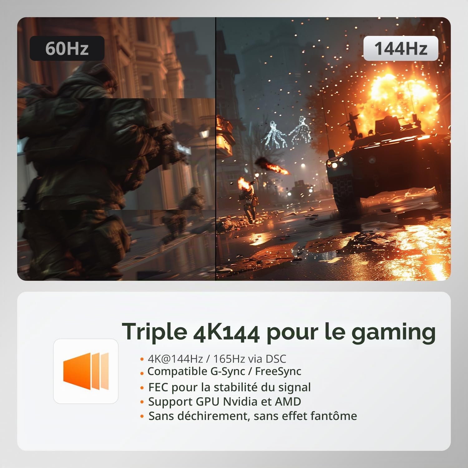 TESmart Commutateur KVM DisplayPort 8K@60Hz 4 PC 3 écrans, KVM double écran USB 3.2 Gen1 avec réseau Gigabit, 4K@144Hz, émulation EDID, raccourcis personnalisables, Câbles d’entrée inclus