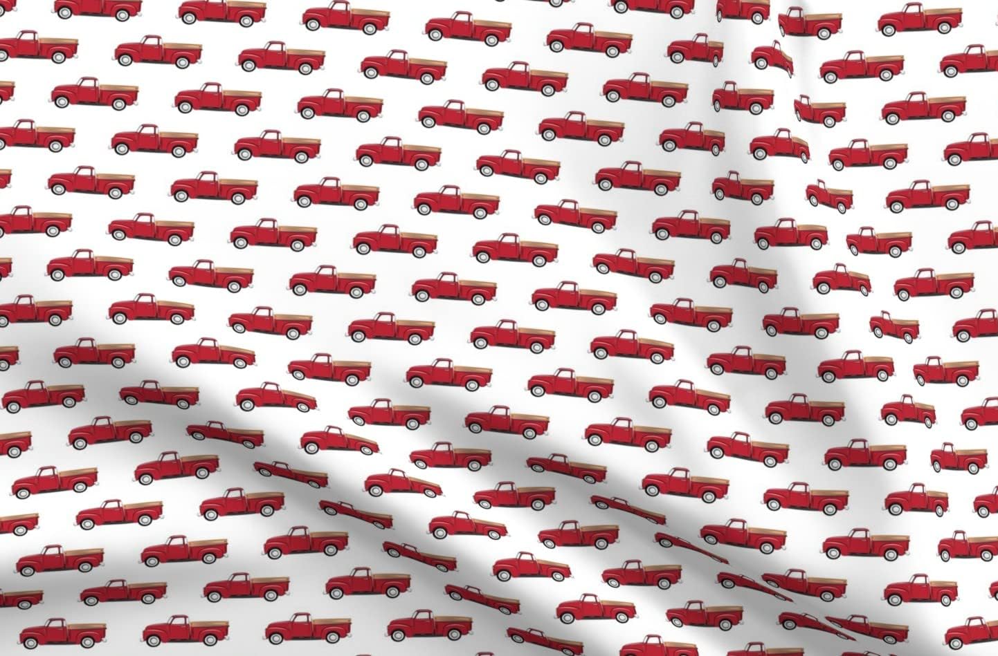 Spoonflower Fabric - Vintage Red Truck Old Trendy Boy Nursery Printed on Upholstery Velvet Fabric Fat Quarter - Upholstery Home Decor Bottomweight Apparel