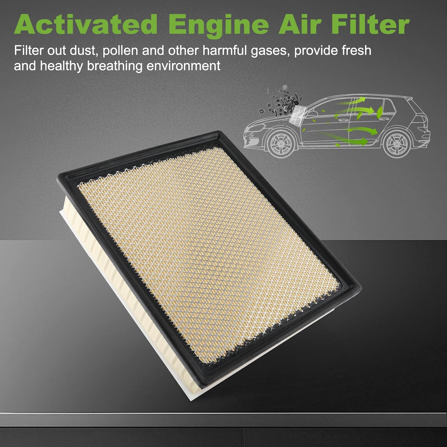 17801-0P100 CA11895 Engine Air Filter Fit for Toyota Models Tacoma 2016-2023 Tundra 2013-2021 Sequoia 2014-2022 3.5L 4.0L 4.6L 5.7L