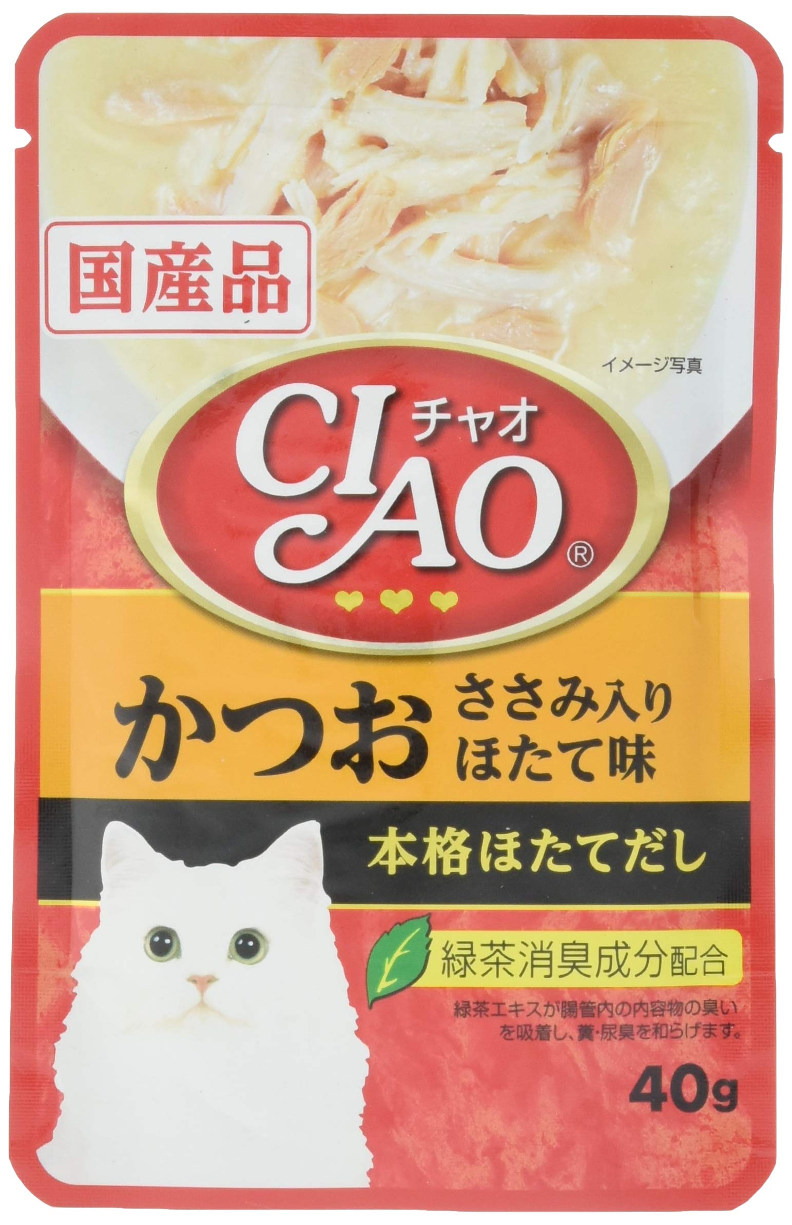 チャオ (CIAO) パウチ かつお ささみ入り ほたて味 40g 16個セット