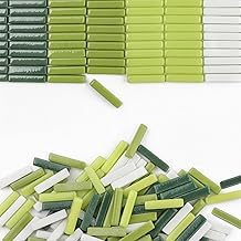 Youway Style Mosaic Tiles for Crafts Bulk,200g Green Colors Mosaic Glass Pieces,Strips Shapes Glass Tiles for DIY Crafts Art,Mosaic Supplies and Mosaic Projects (Multi-Green)