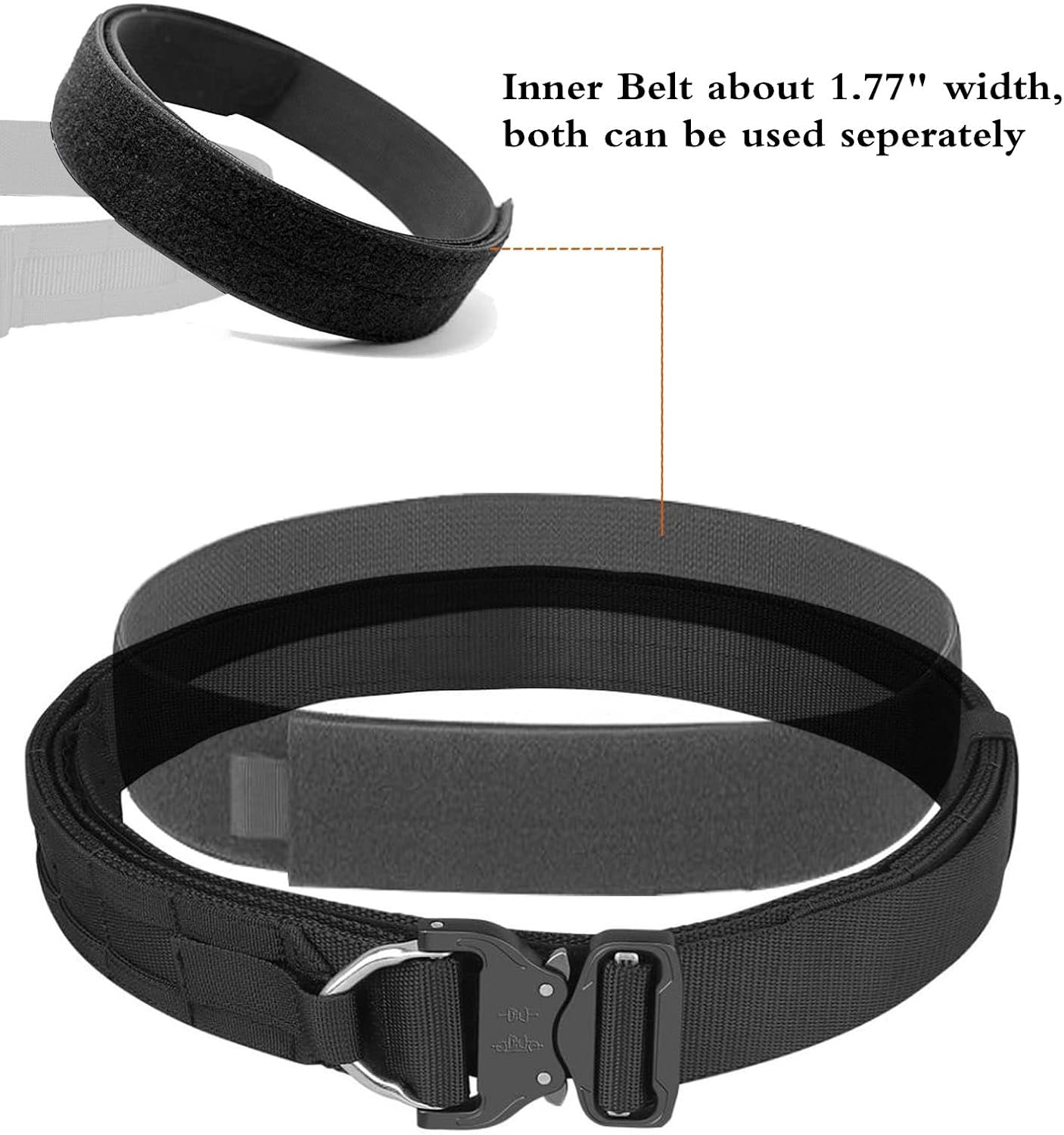 Tactical Suspenders Harness Padded Quick Release MOLLE Duty Belt Inner & Outer Tactical Heavy Duty Belt