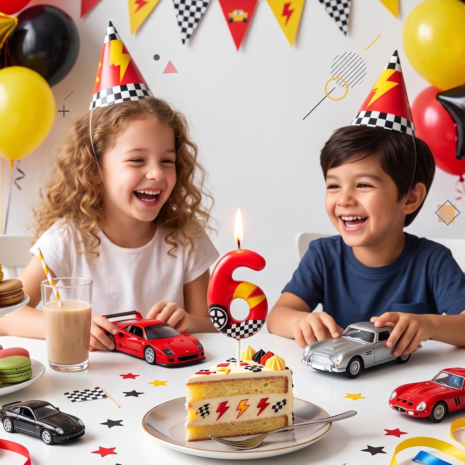 Cars Number 3 Birthday Candles for Birthday Decorations and Cake Topper